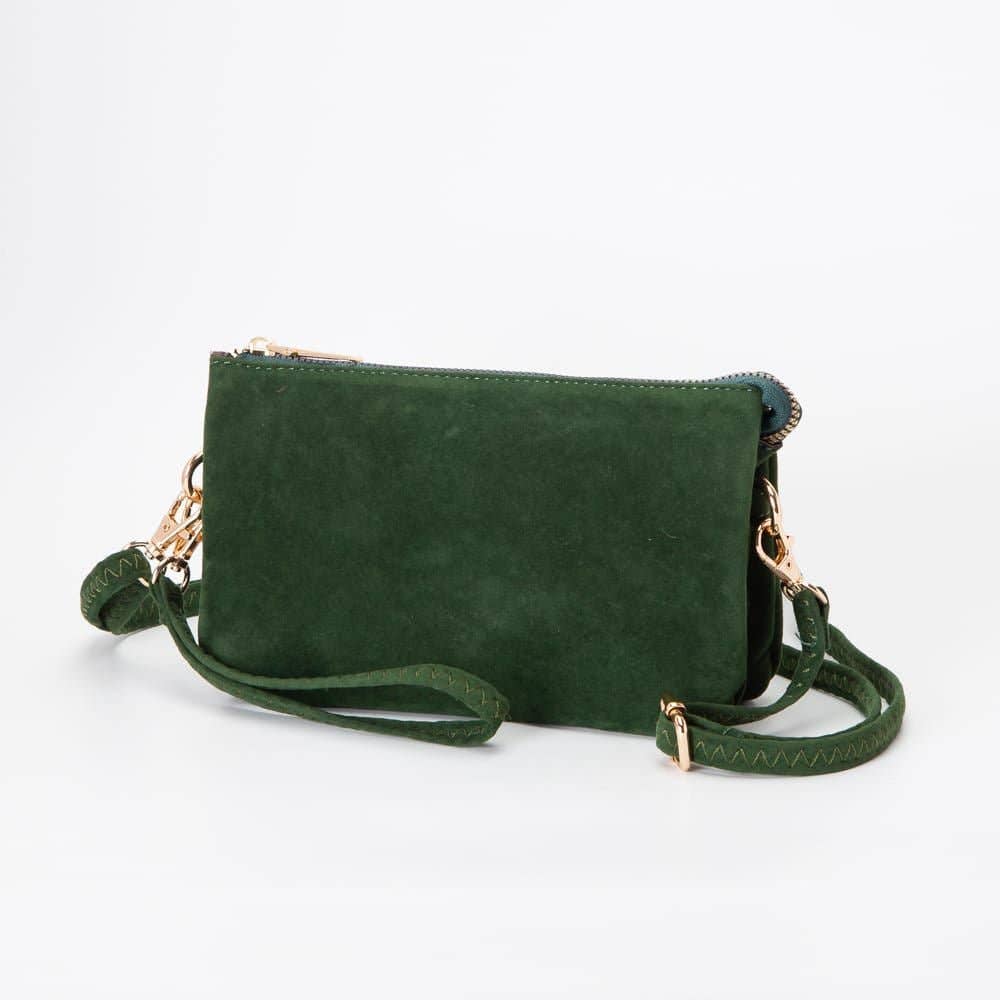 TG10573 Stacey Faux Suede 3 compartments Crossbody Bag: Mustard