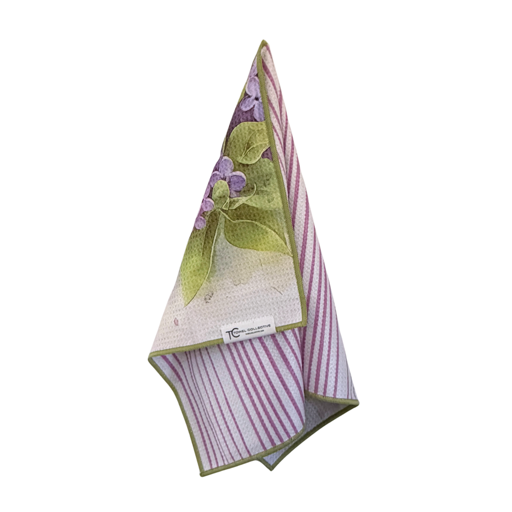 Lilac Lines | Waffle Weave Microfiber Towels Kitchen & Bath: Hand Towel