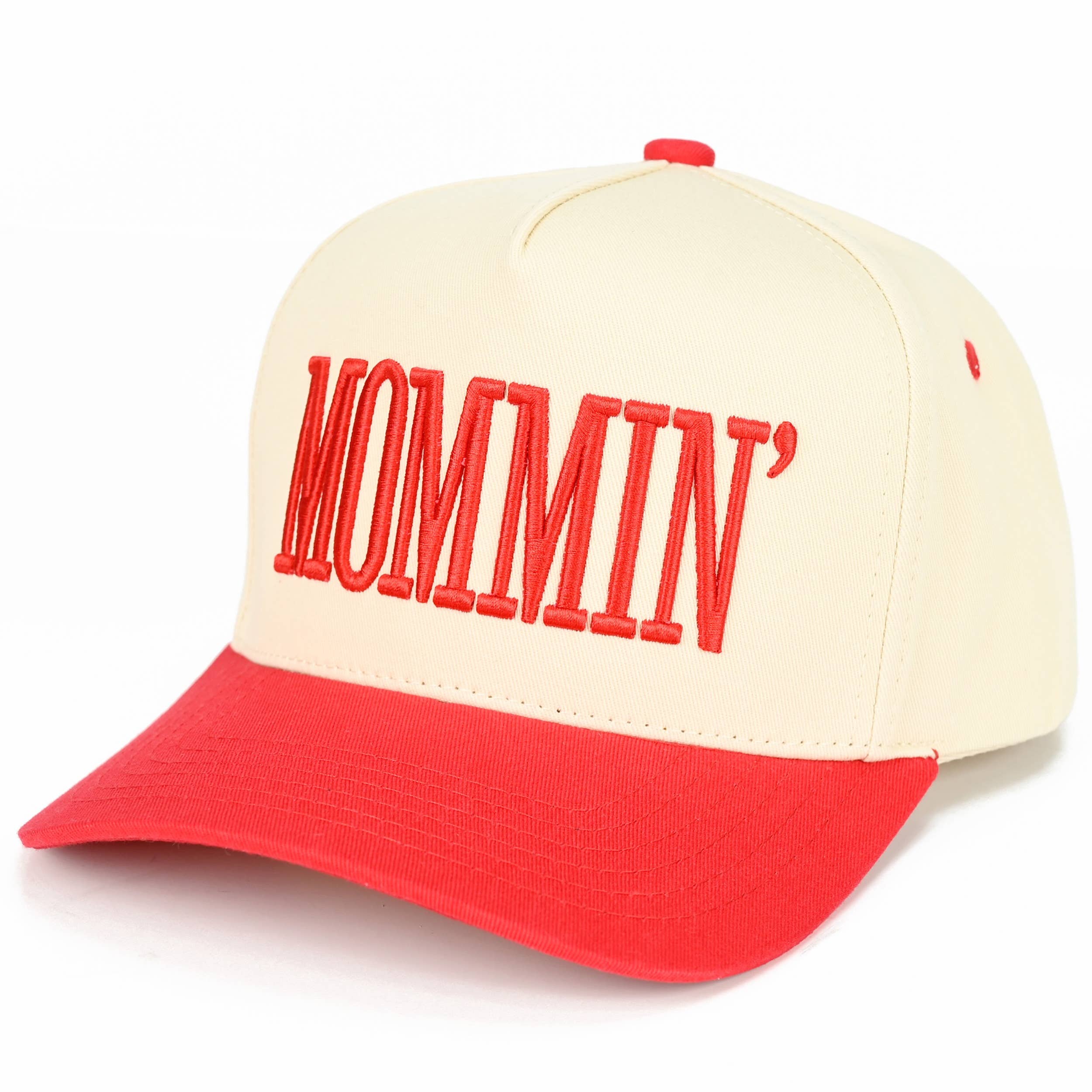 C.C MOMMIN Letter Two Tone Trucker Cap: Leopard
