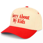 C.C SORRY ABOUT MY KIDS Letter Two Tone Trucker Hat: Sage