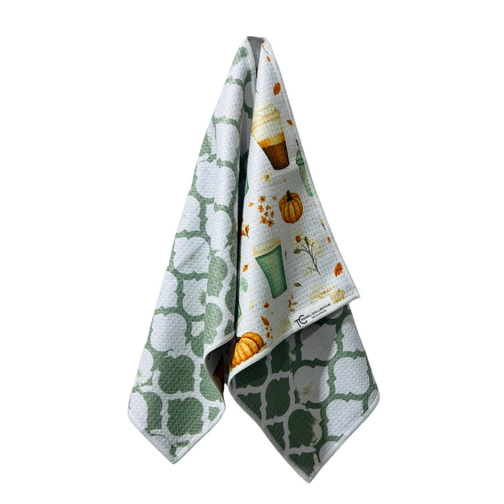 Pumpkin Spice Latte|  Waffle Weave Microfiber Towels Kitchen & Bath:  Dish/Hand Towel