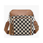 SF22408 Camila Checkered Crossbody: Brown