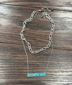 735371, 20" Bar Turquoise Necklace