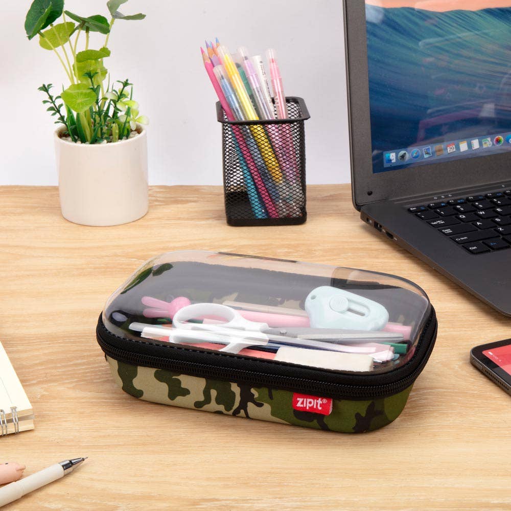 ZIPIT Clear Top Pencil Box for Kids, Pencil Case: Heart