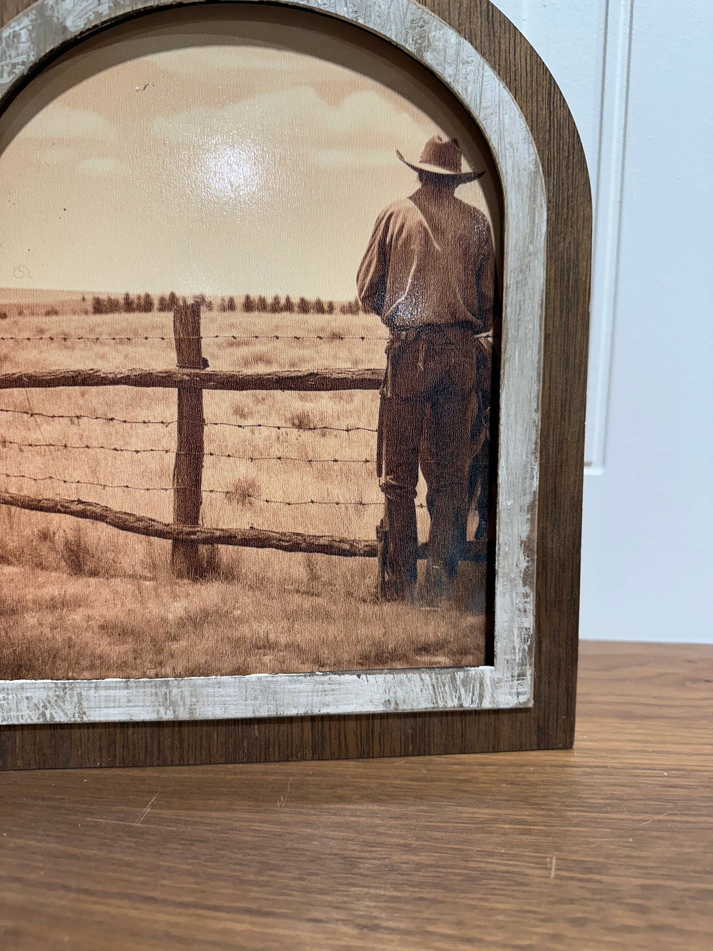 Cowboy looking over his land: Small