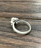 750448, 4mm White Turquoise Adjustable Ring