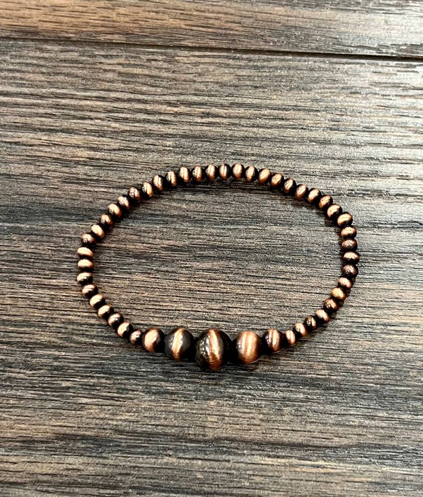 711568, Copper Navajo Stretch Bracelet