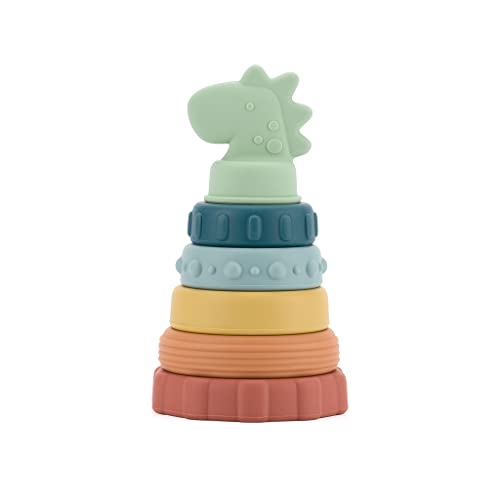 Itzy Ritzy Stacker Silicone Teething Toy Dino