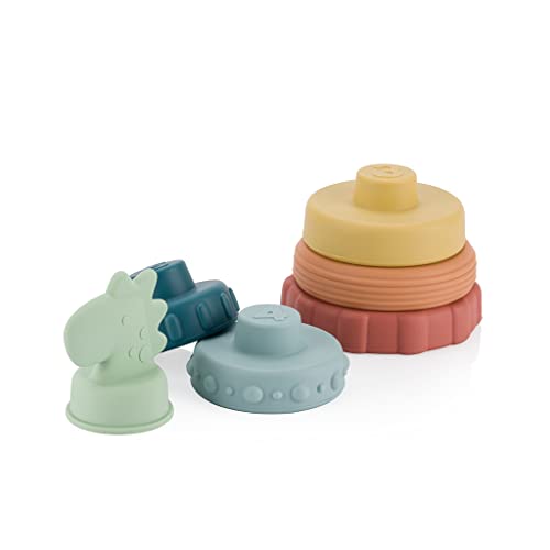 Itzy Ritzy Stacker Silicone Teething Toy Dino