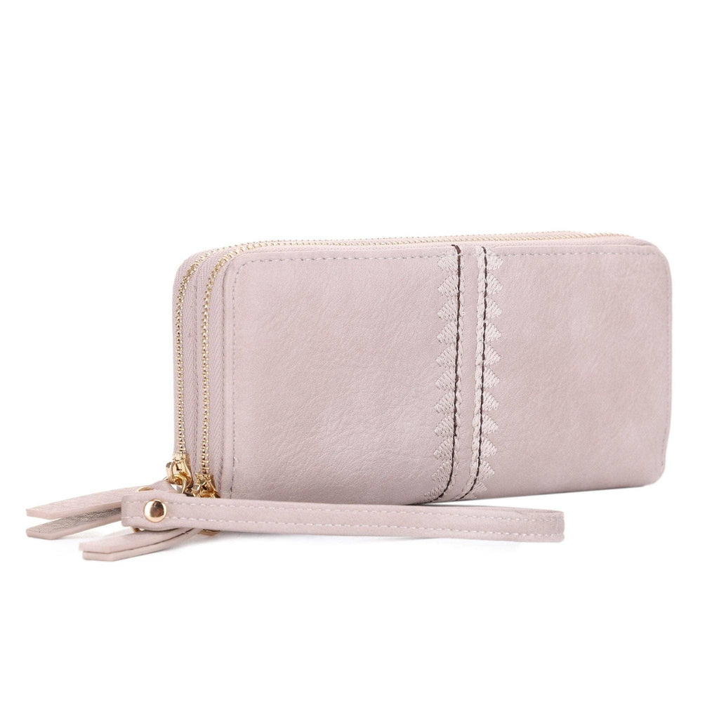 ES60164-6 Sherrie Double Zipper Wallet: Tan