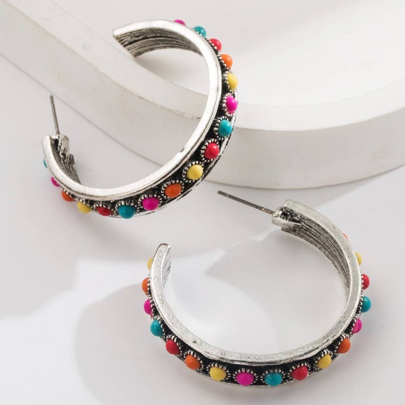WESTERN TURQ STONE HOOP