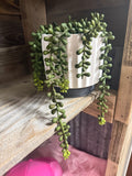 Faux trailing succulent in ceramic pot