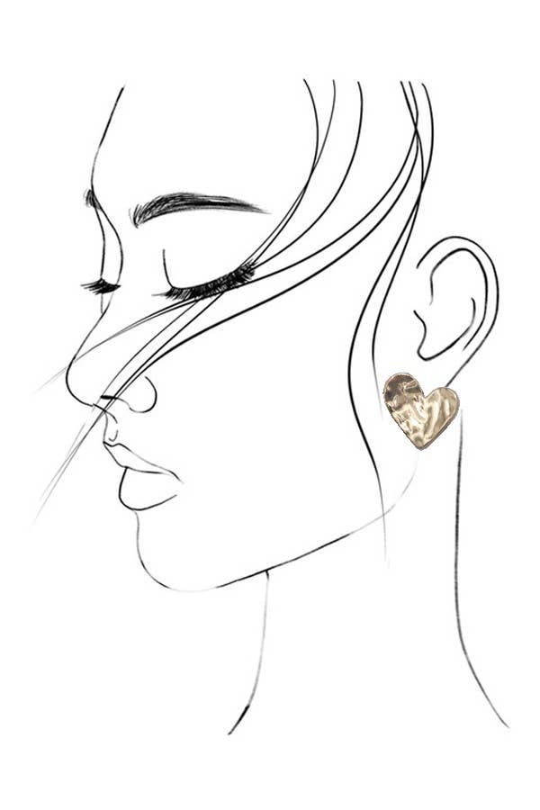 HAMMERED HEART EARRINGS