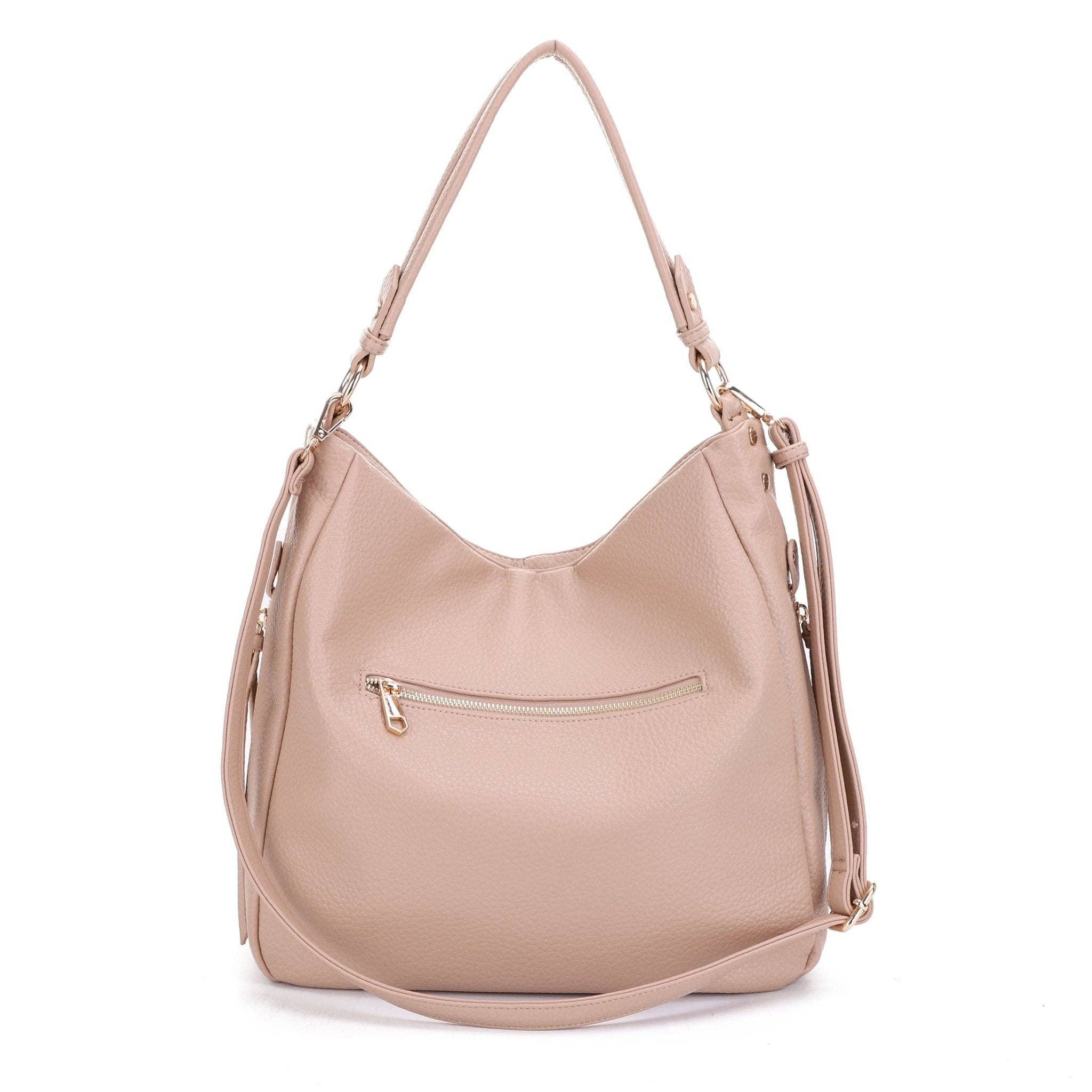 Effie 2 in 1 Hobo Tote Bag With Pouch: Black