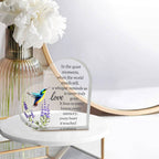 Memorial Heart With Gift Box - Acrylic Hummingbird