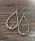 725039, Handmade Graduated Silver Navajo Bead Earrings