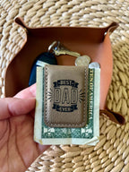Men's Gift Father's day Gift Leatherette Money Clip: Gray w/ Black Text