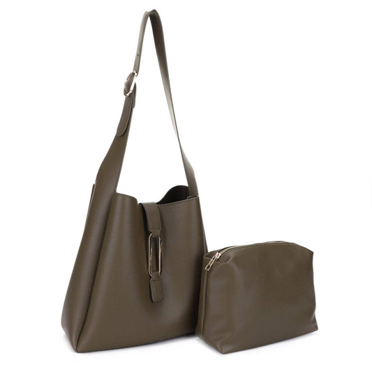 EJ60376 Naeli Tote Bag With Pouch: Olive
