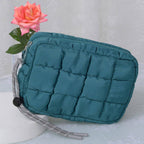QP008 Nylon Quilted Puffer Clutch/Pouch: Orange