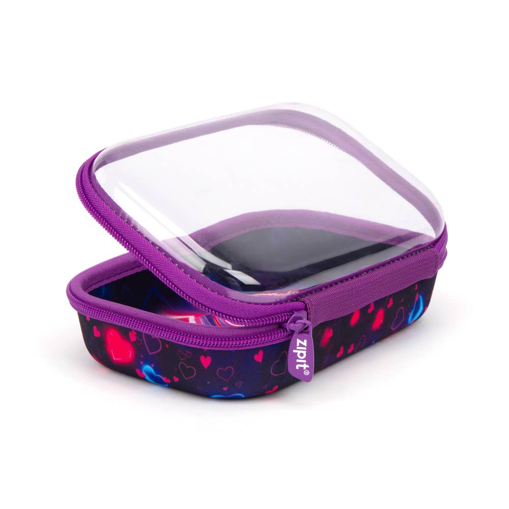 ZIPIT Clear Top Pencil Box for Kids, Pencil Case: Heart