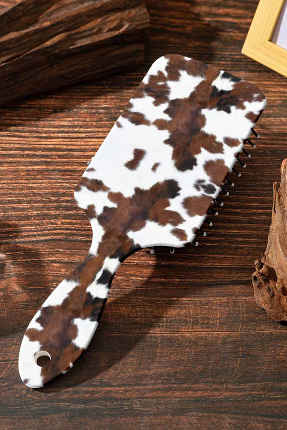 Cow Print Long Handle Air Cushion Comb Gifts: Brown / ONE SIZE