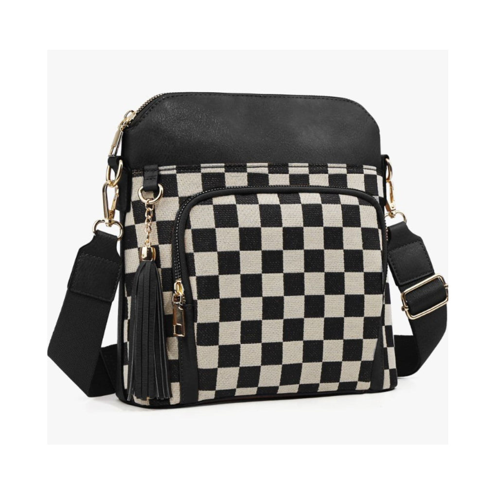 SF22408 Camila Checkered Crossbody: Brown