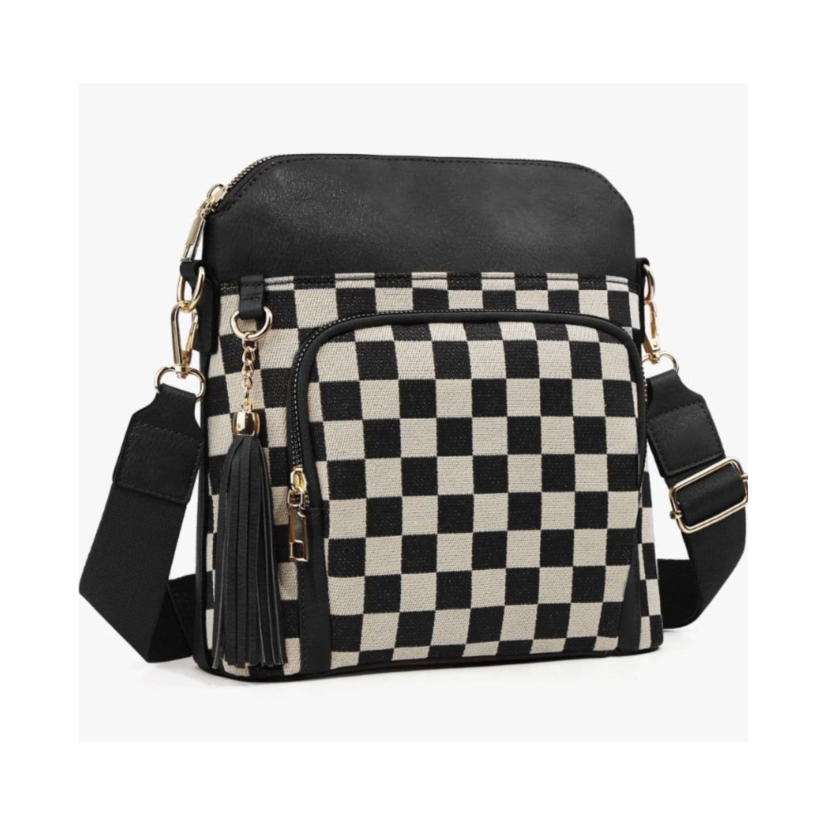 SF22408 Camila Checkered Crossbody: Brown