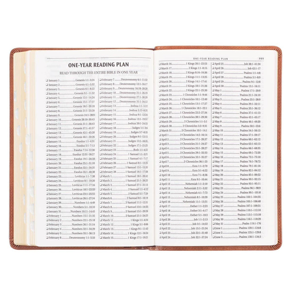 KJV Bible Deluxe Gift Faux Leather, Tan Cross