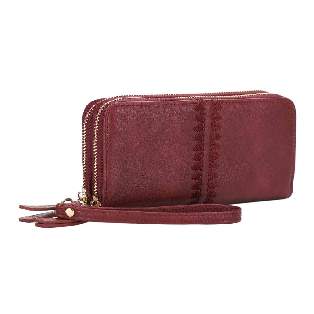 ES60164-6 Sherrie Double Zipper Wallet: Tan
