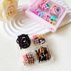 Cute Packaging Set of Hair Ties and Clips: ASSORTED COLOR / ONE SIZE