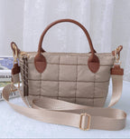 QP782 Quilted Puffer Satchel/Crossbody Bag: Teal