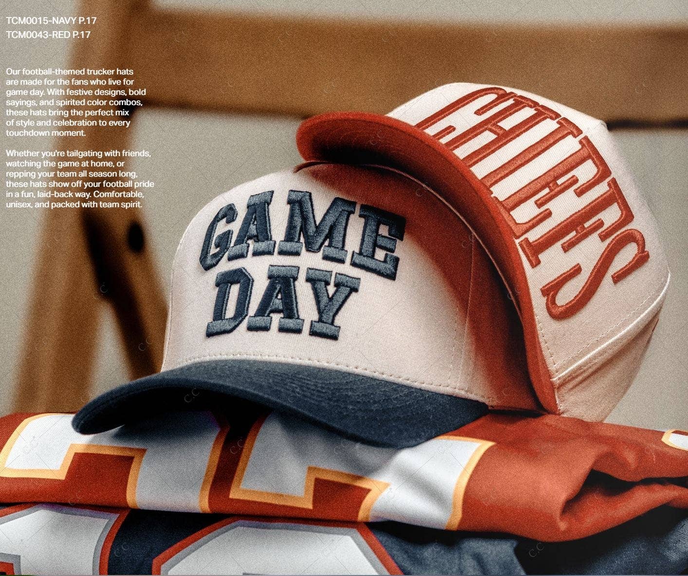 TCM0015 "GAME DAY" Trucker Hat: Black