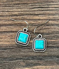 726466, 8mm Square Stone Earrings
