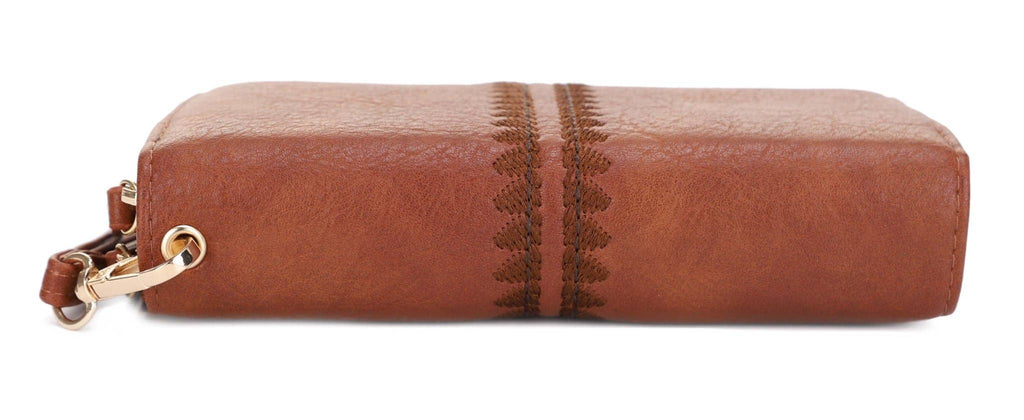 ES60164-6 Sherrie Double Zipper Wallet: Tan