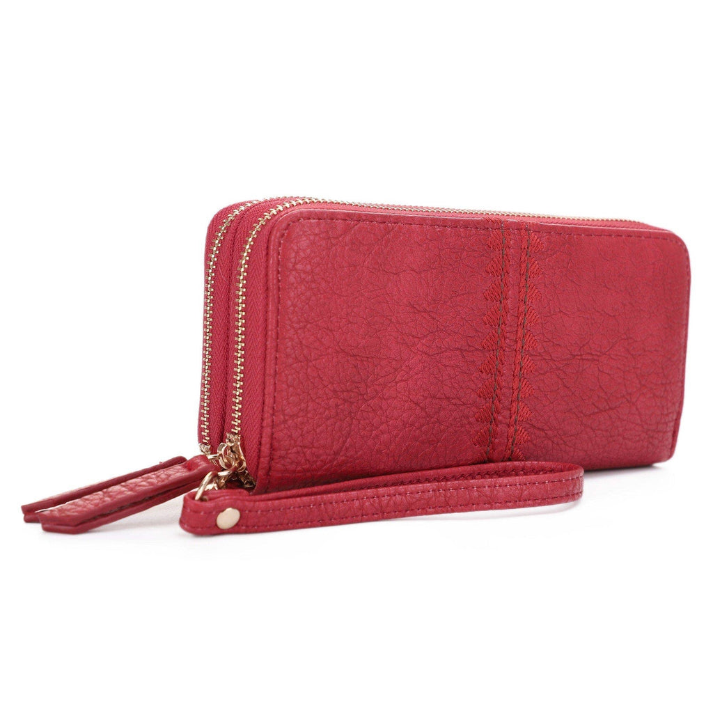 ES60164-6 Sherrie Double Zipper Wallet: Tan