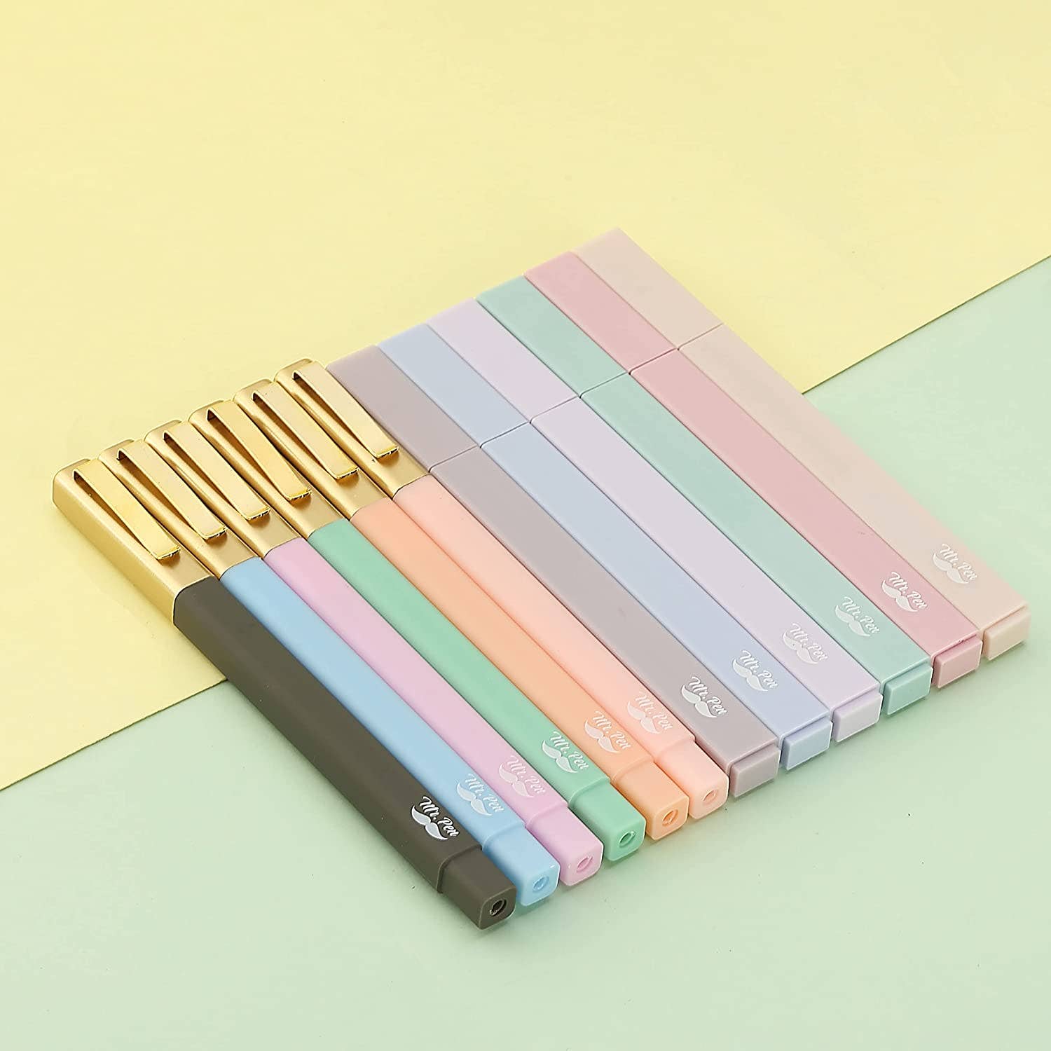 Aesthetic Highlighters & Ballpoint Pens, 12 Pack: Assorted