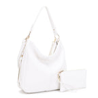 Effie 2 in 1 Hobo Tote Bag With Pouch: Black