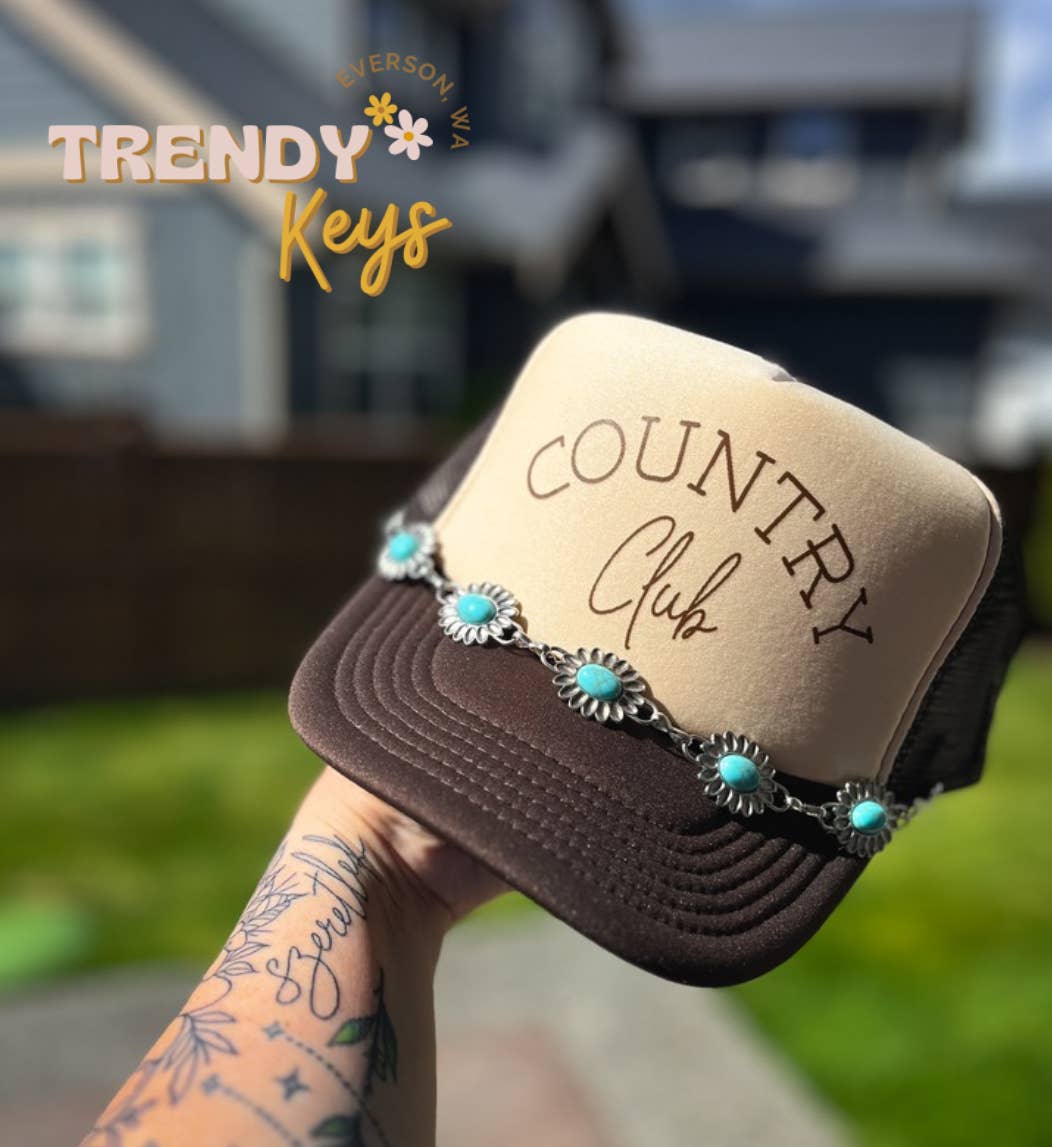Country Club Graphic Trucker Hat: No Chain