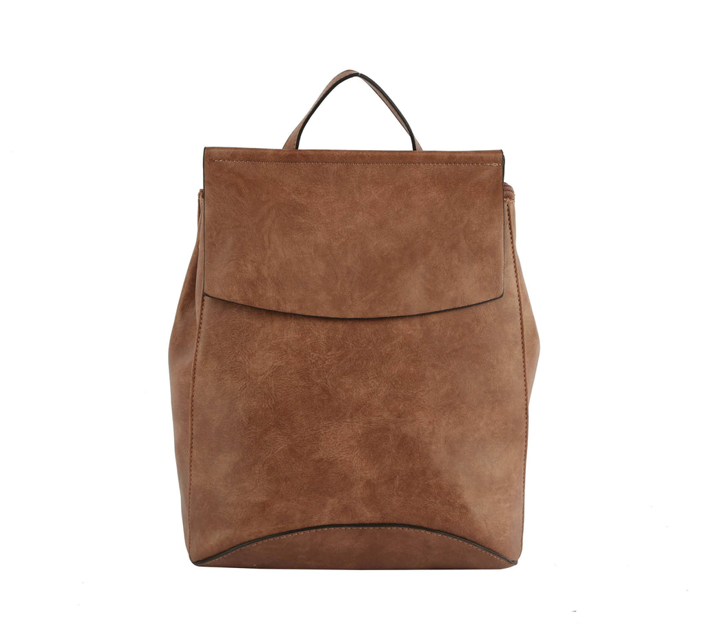 UNV0069 Flap Over Convertible Backpack: Brown