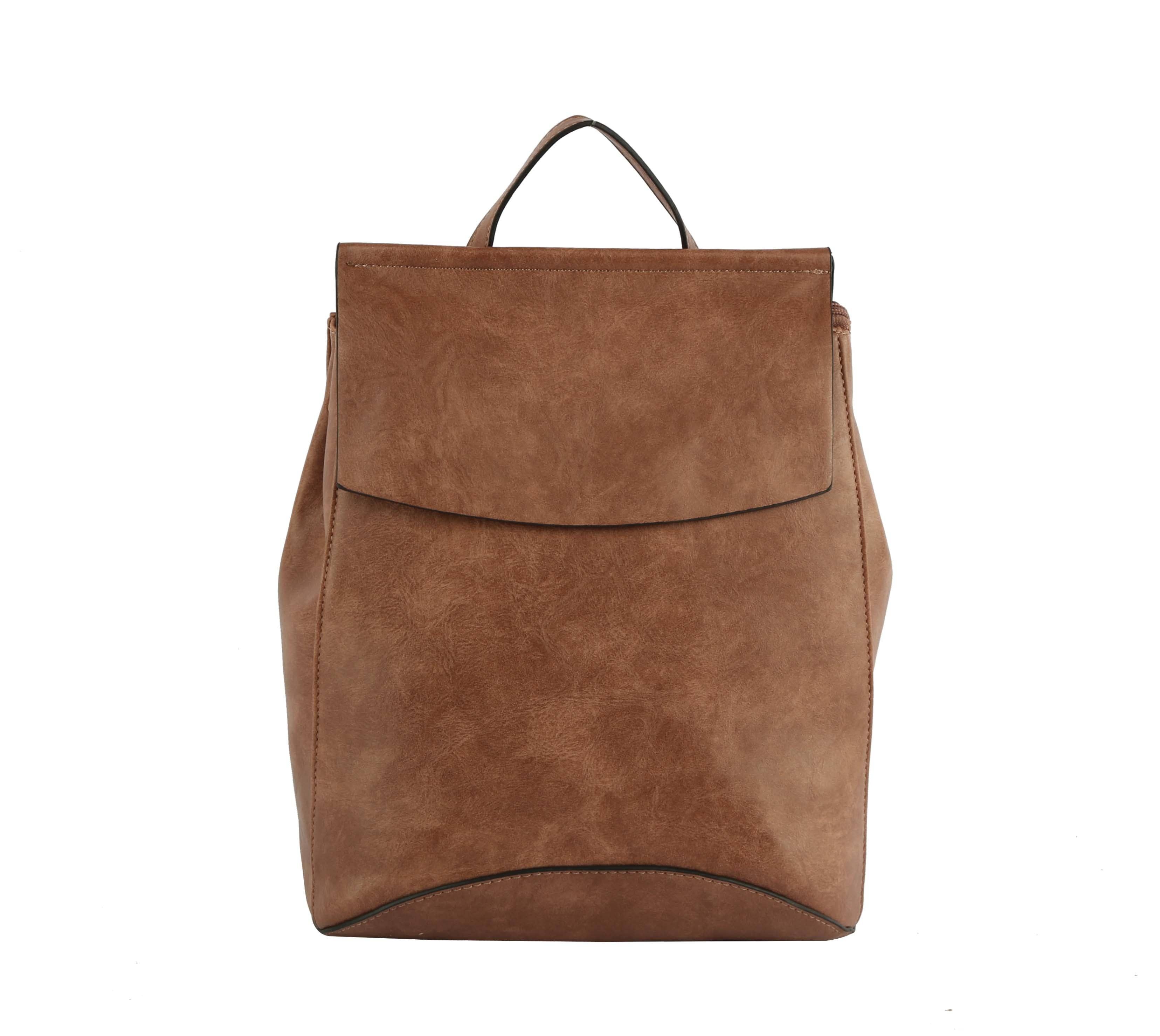 UNV0069 Flap Over Convertible Backpack: Brown