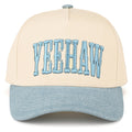 C.C YEEHAW Embroidery Two Tone Cotton Trucker Cap: Denim