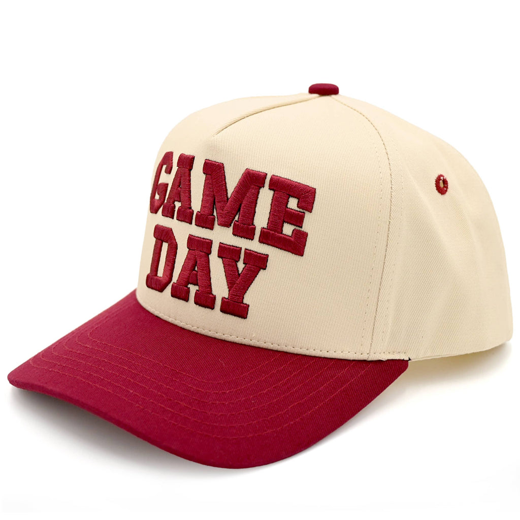 C.C GAME DAY Embroidered Cotton Baseball Cap: Black