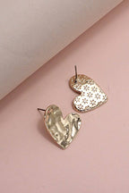 HAMMERED HEART EARRINGS