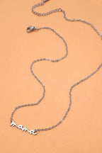 18K STAINLESS STEEL TARNISH FREE MAMA NECKLACE | 40NK9479: Silver