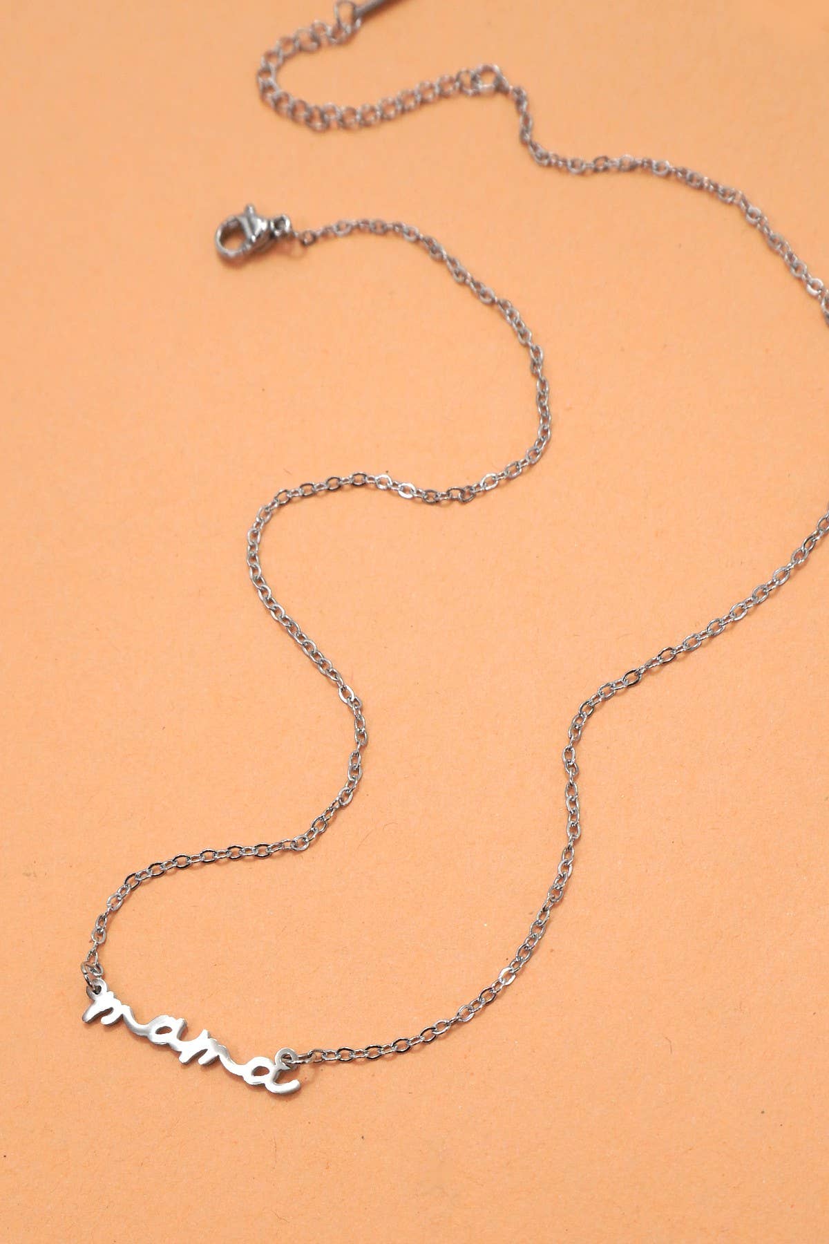 18K STAINLESS STEEL TARNISH FREE MAMA NECKLACE | 40NK9479: Silver