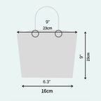 Polka Dot Canvas Tote Bag with Wrapped Handles 9"*9"*6.3": White / ONE SIZE
