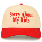 C.C SORRY ABOUT MY KIDS Letter Two Tone Trucker Hat: Sage