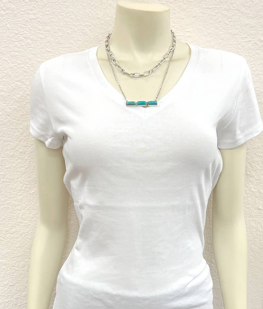 735371, 20" Bar Turquoise Necklace
