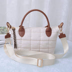 QP782 Quilted Puffer Satchel/Crossbody Bag: Kelly Green