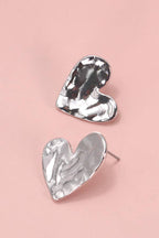 HAMMERED HEART EARRINGS